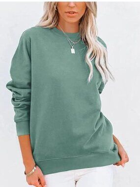 TICTICMIMI Women's Casual Long Sleeve Color Block/Solid Tops Crewneck Sweatshirt